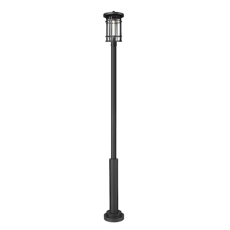 Z-Lite Jordan 1 Light Outdoor Post Mount Fixture, 12in. W x 114.75in. H, Black 570PHXL-5010P-BK
